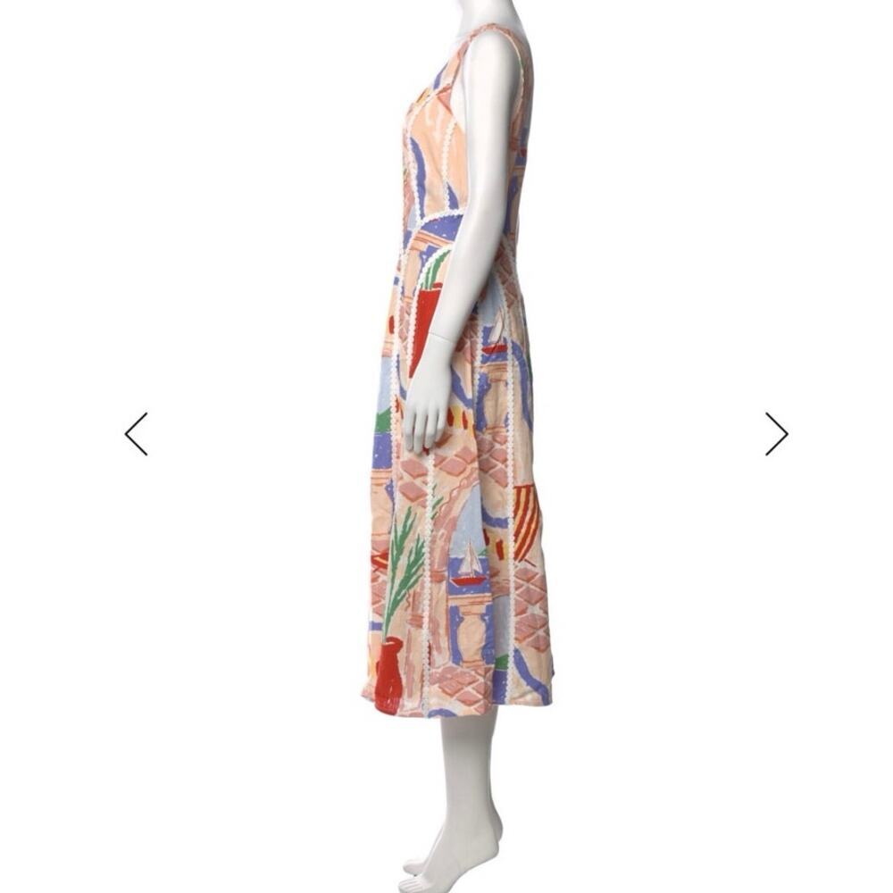 Christian Lacroix Midi Dress Cotton Blend Sleeveless Resort Peach Pink W's Large - Picture 3 of 15